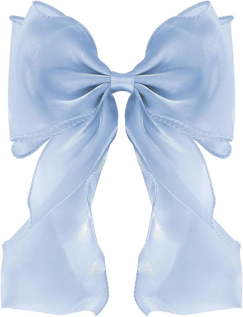 Haarstrik Clips - Zijden Haarspeld - Haar Styling - Lange Staart - Groot Formaat - Blauw