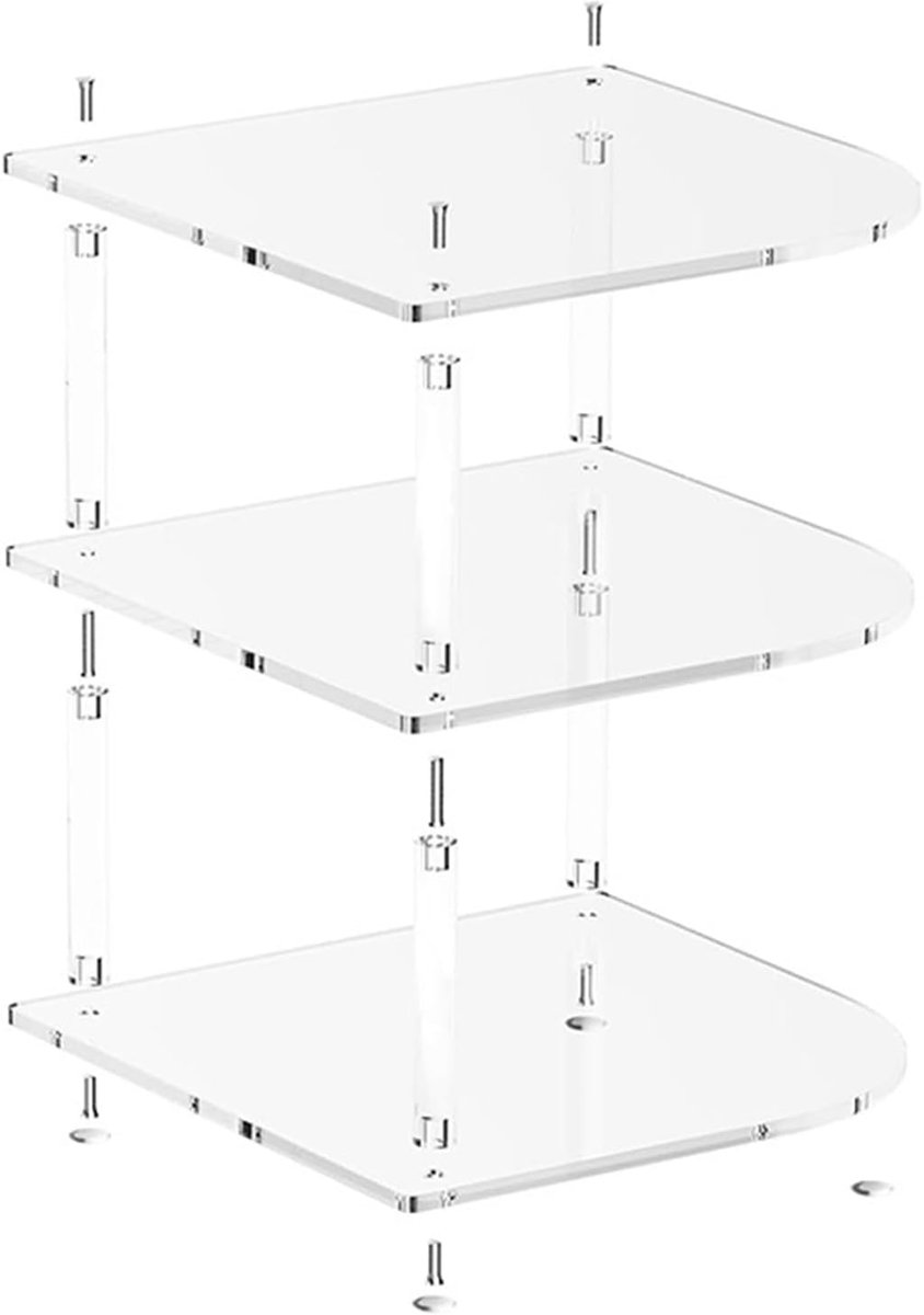 Hoekrek - Organizer - Ruimte Besparen - 3-Traps Ontwerp - 22 x 25 x 25 cm - Transparant