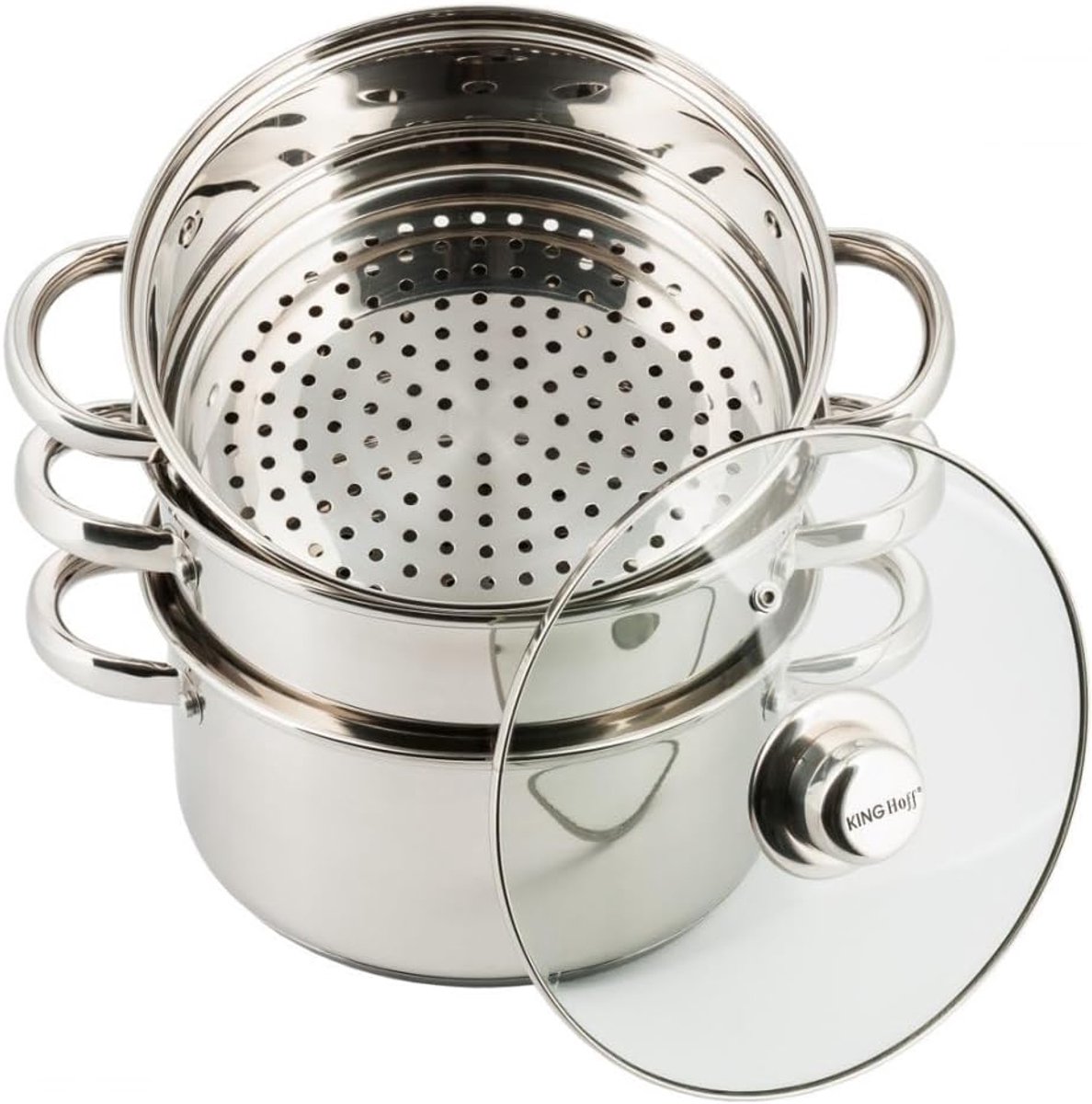 Stoompan Set Kookpan met stoominzet Gezond Koken Roestvrij staal 22 cm