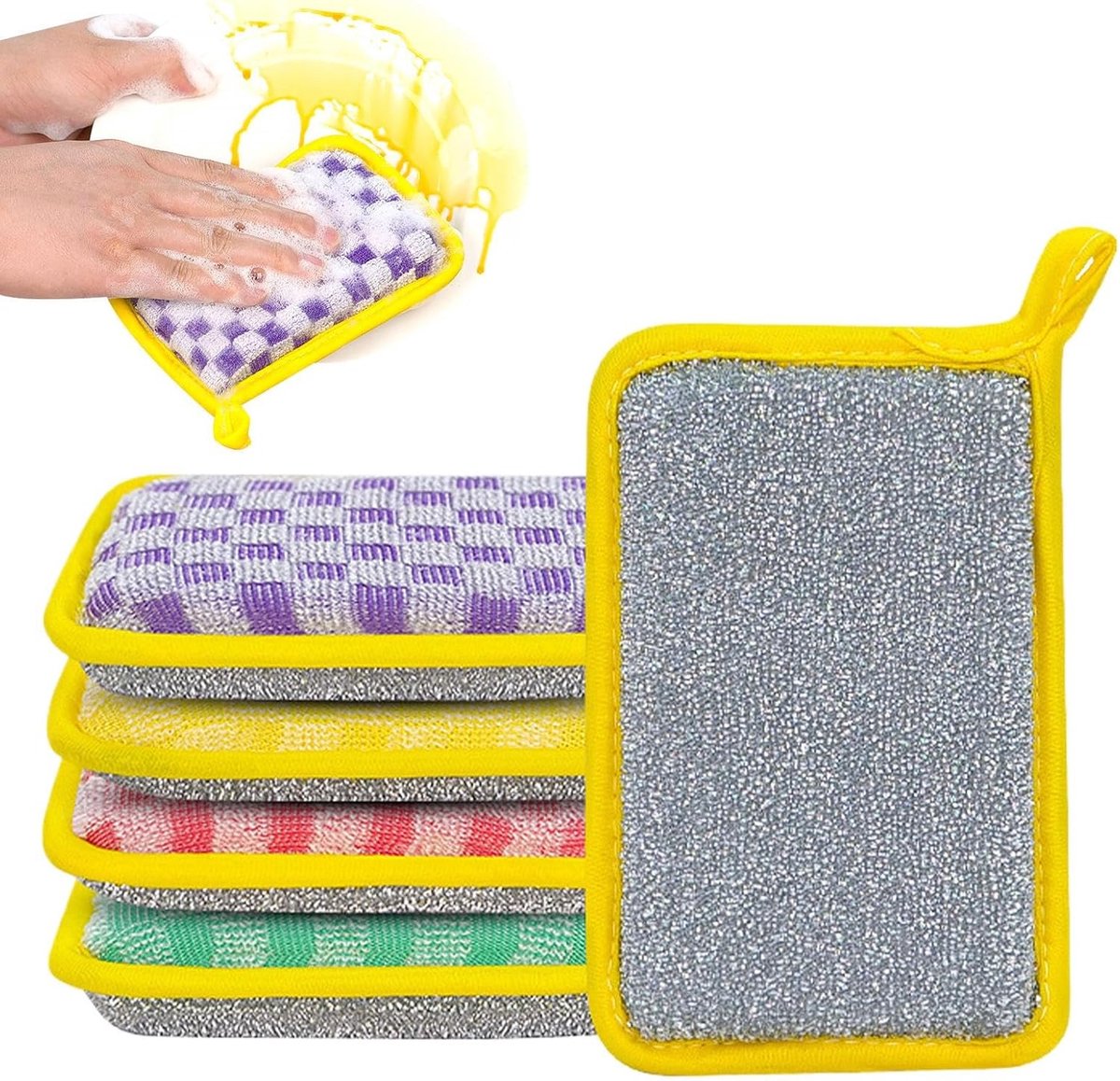 Afwassponsjes - Schoonmaaksponsjes - Huishoudelijk Gebruik - Set van 5 stuks - 13.5x9x2.5cm