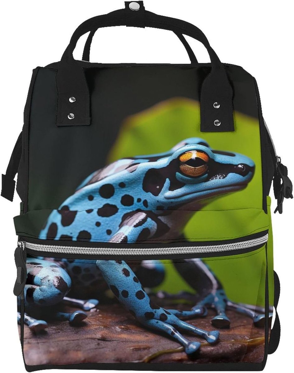 Luierrugzak - Mommie tas - Baby verzorging - Grote capaciteit - 39.88 cm hoog - Kikker blauw