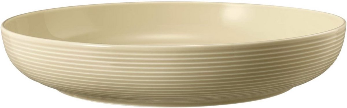 Grote Porseleinen Saladekom en Serveerschaal Beige 28 cm