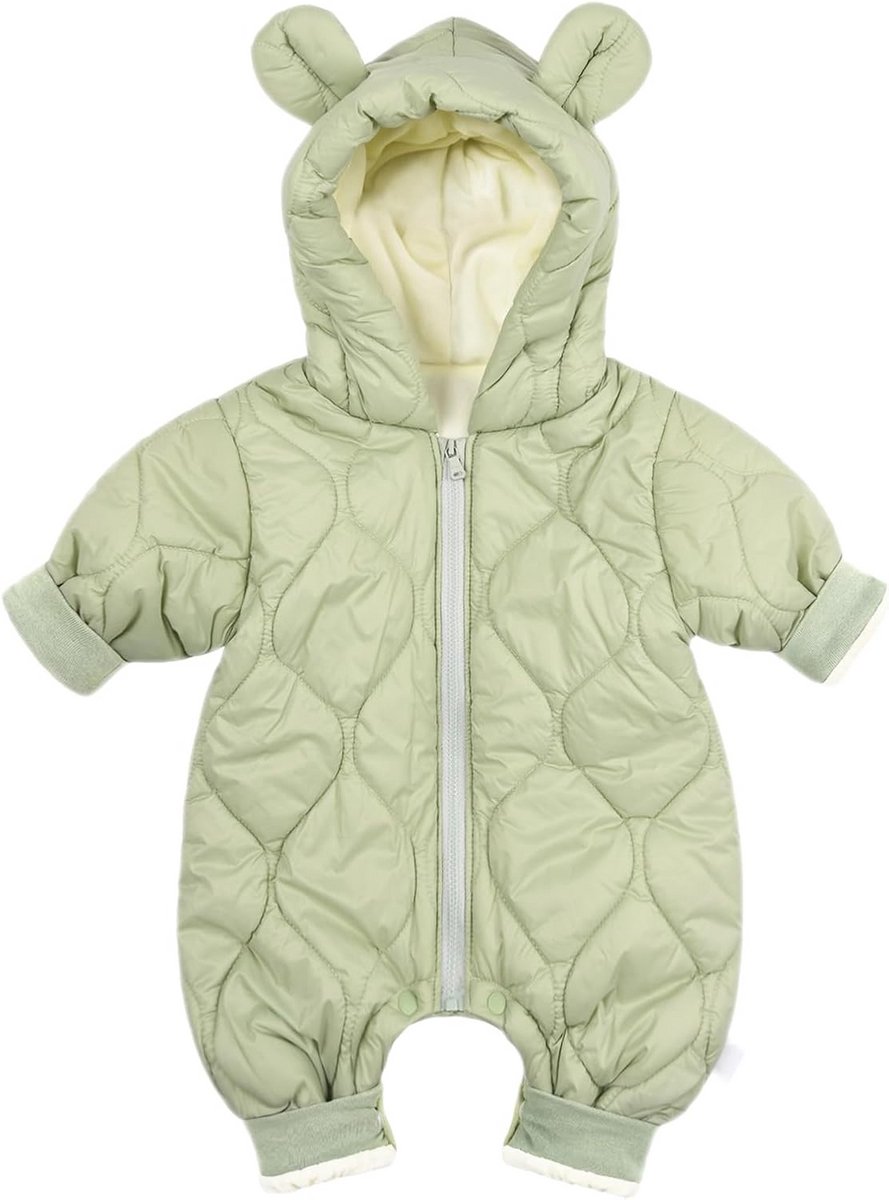 Warme Fleece Sneeuwpak met Capuchon voor Baby Jongens en Meisjes