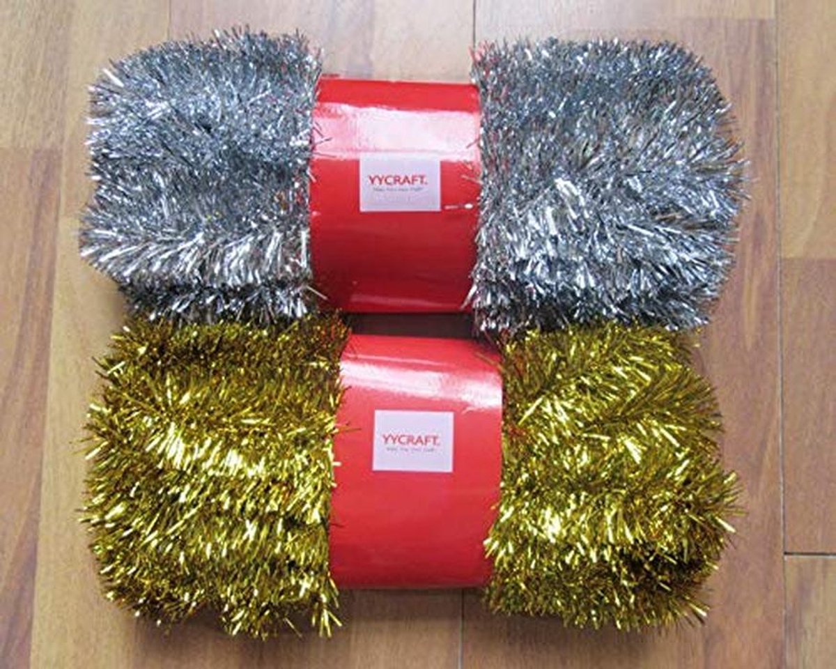 Luxe Zilveren Kerstguirlande - 10 Yards Dikke Folie Slingers – foto 5