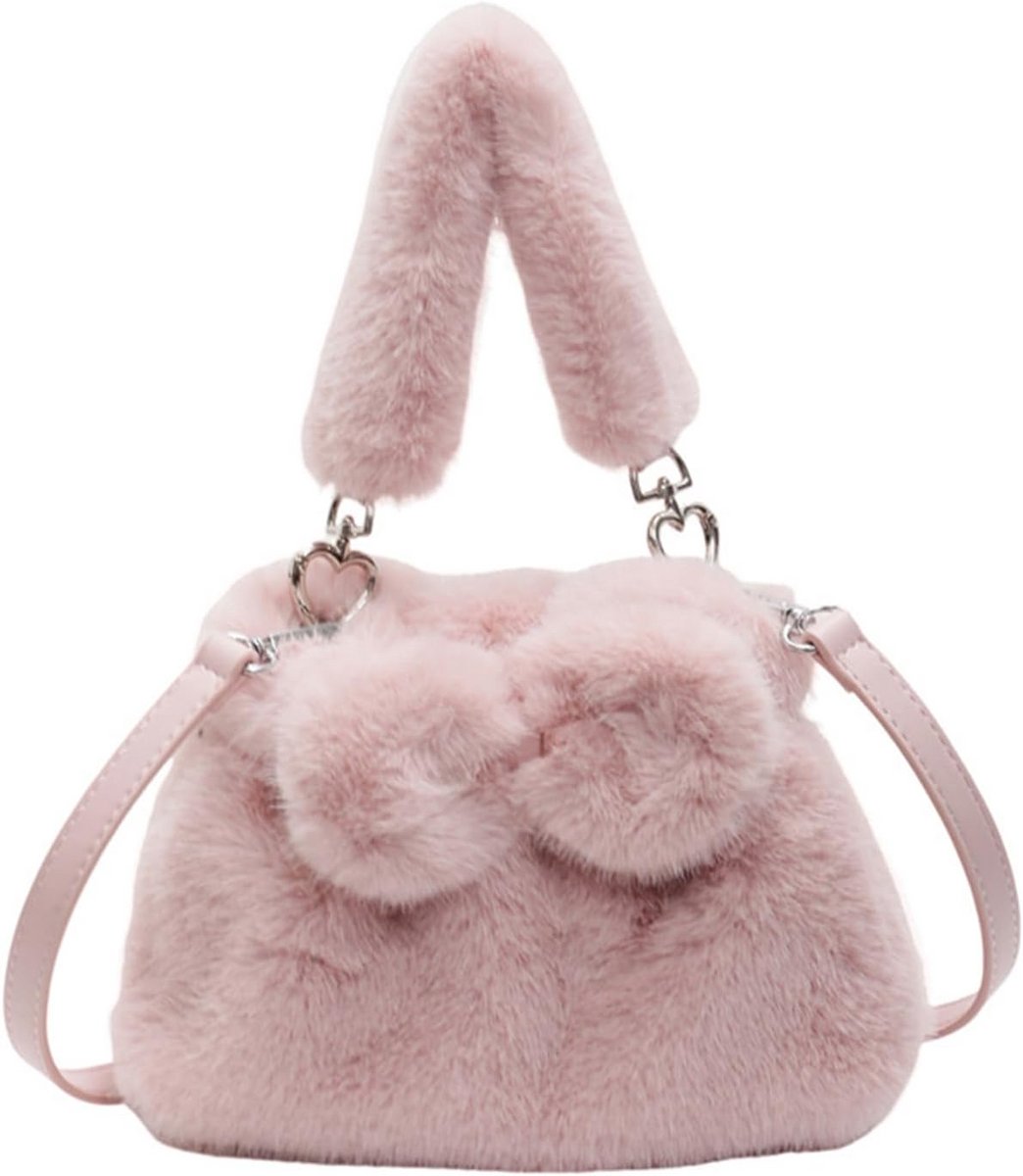 Pluchen Schoudertas Dames - Zachte Harige Handtas - Schattige Crossbody Tas voor Winkel & Reizen