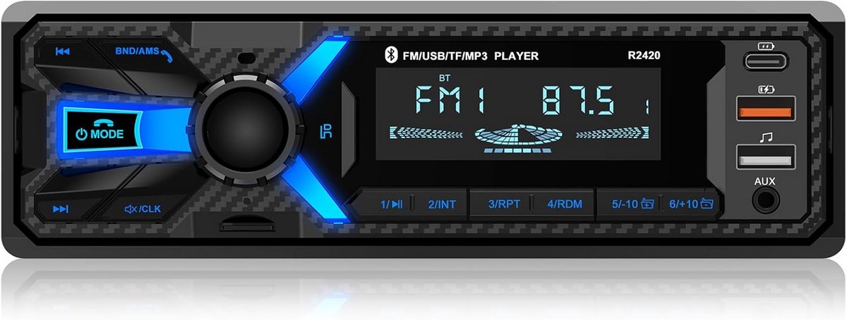 Bluetooth Autoradio met Dubbele Oplaadopties voor Onderweg