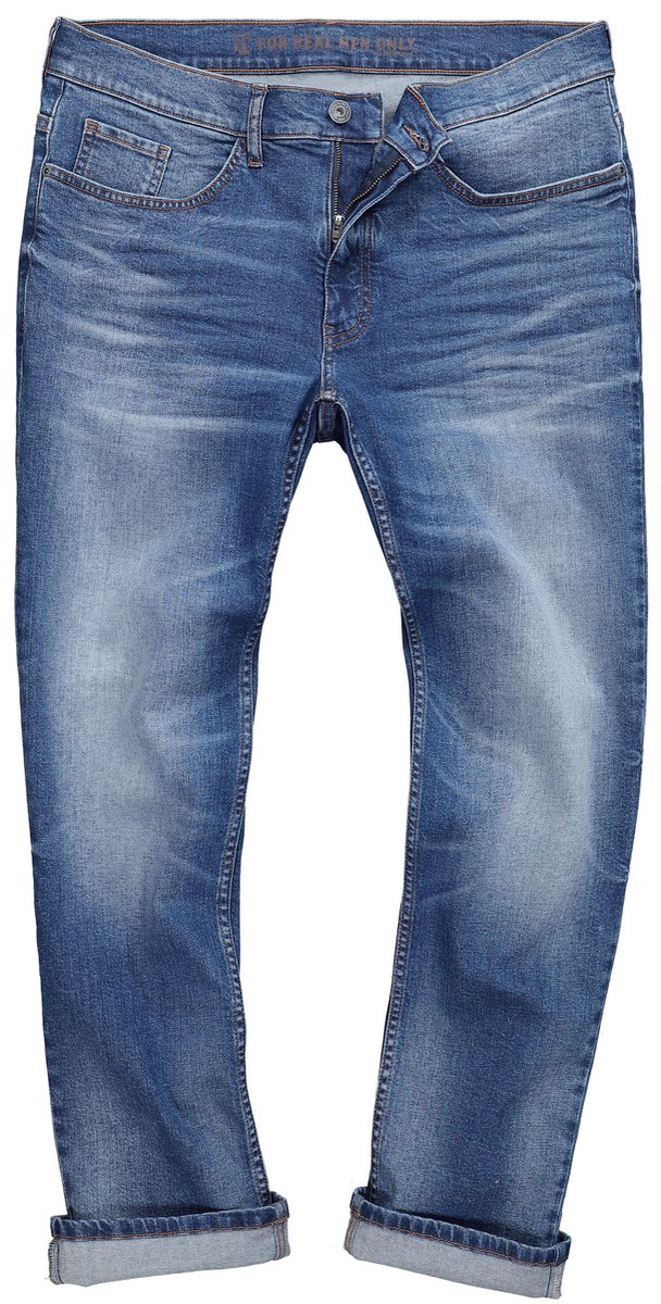 JP 1880 - Heren - Jeans FLEXNAMIC® denim Straight-Fit 5-pocket vintage look - Donkerblauw denim - Maat 27