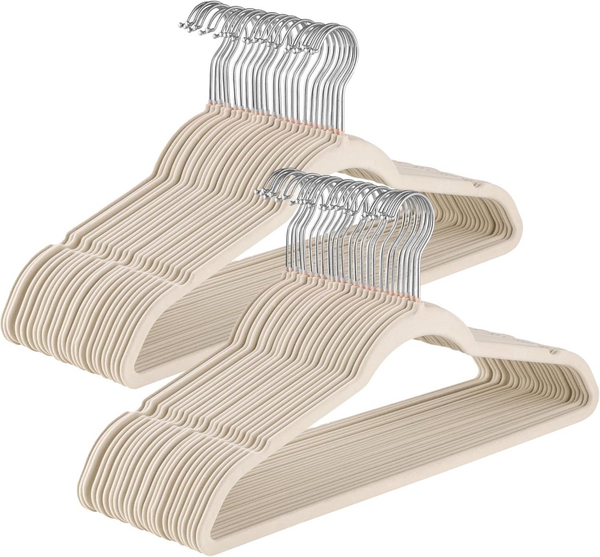 Set van 50 Fluweel Kledinghangers 44.5 cm Ruimtebesparend en Antislip