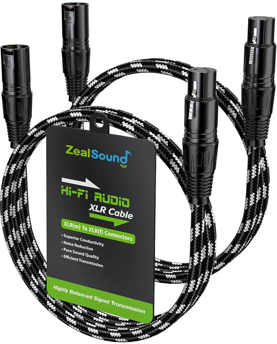 2x 3-Pin XLR Kabel 1 Meter - Professionele Microfoonkabel voor Studio, Mixer en Podcast