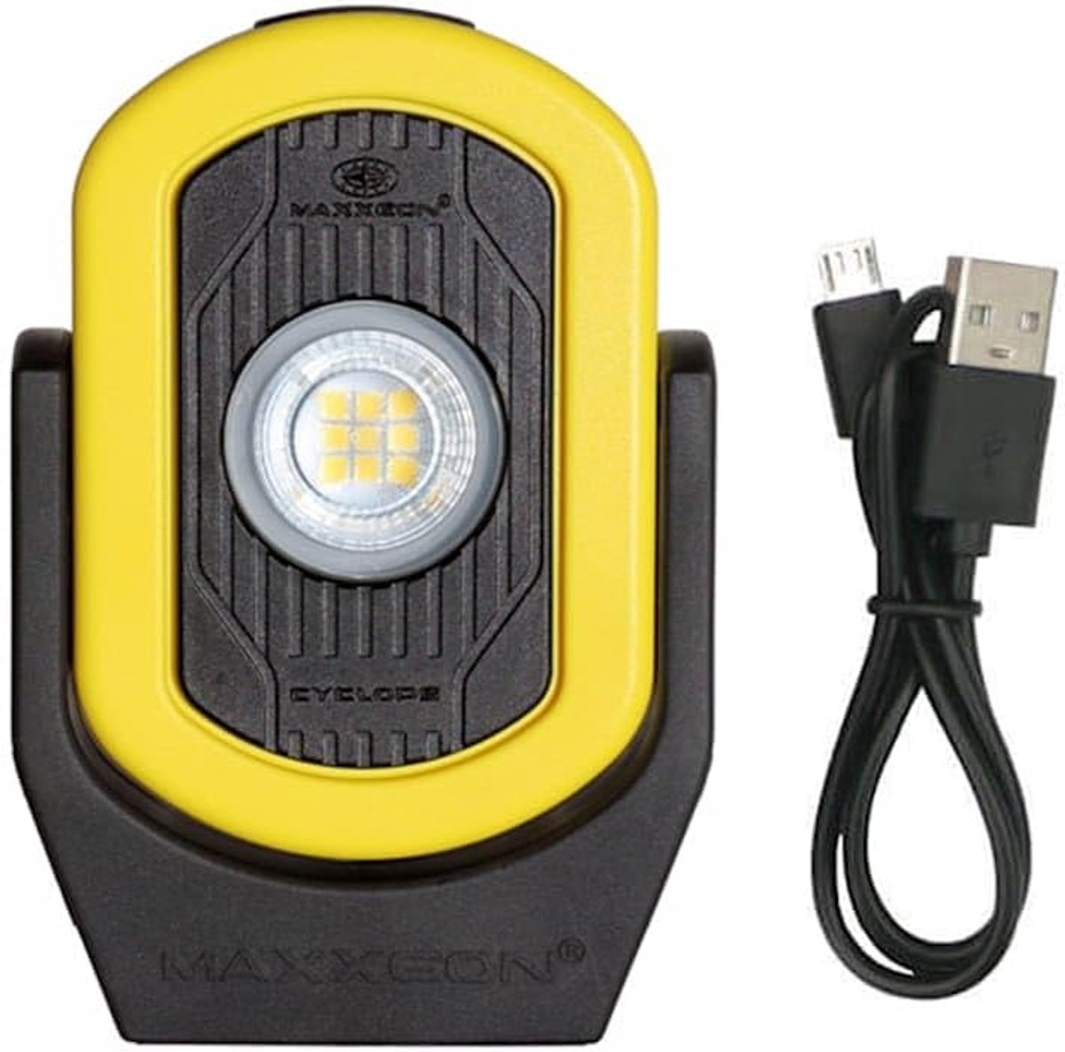 Oplaadbare Werklamp - LED Lamp - Inspectie Werk - Draaibare Handgreep 360 Graden - USB Oplaadbaar - Geel