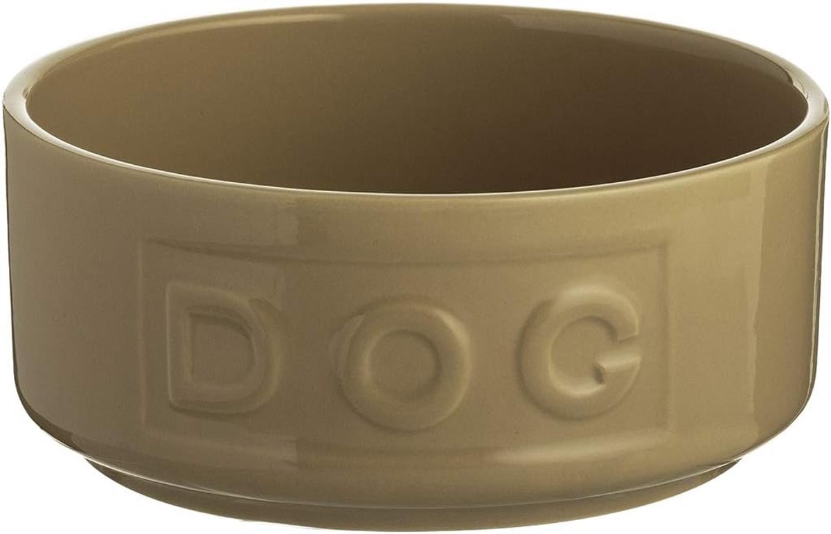 Hondenbak Steengoed - Voerbak Hond - Voedsel en Water - Vaatwasmachinebestendig - 13 cm Diameter - Rietje