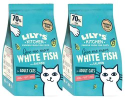 Lily's Kitchen Kattenvoer Droog Adult Witvis & Zalm - 2 x 2 kg - Voordeelverpakking