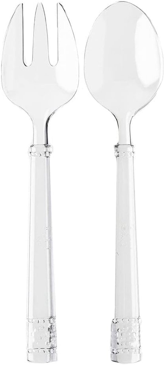 Salade Bestek Set - Acryl Serveerset - Dineren Buiten - Onbreekbaar Materiaal - Helder