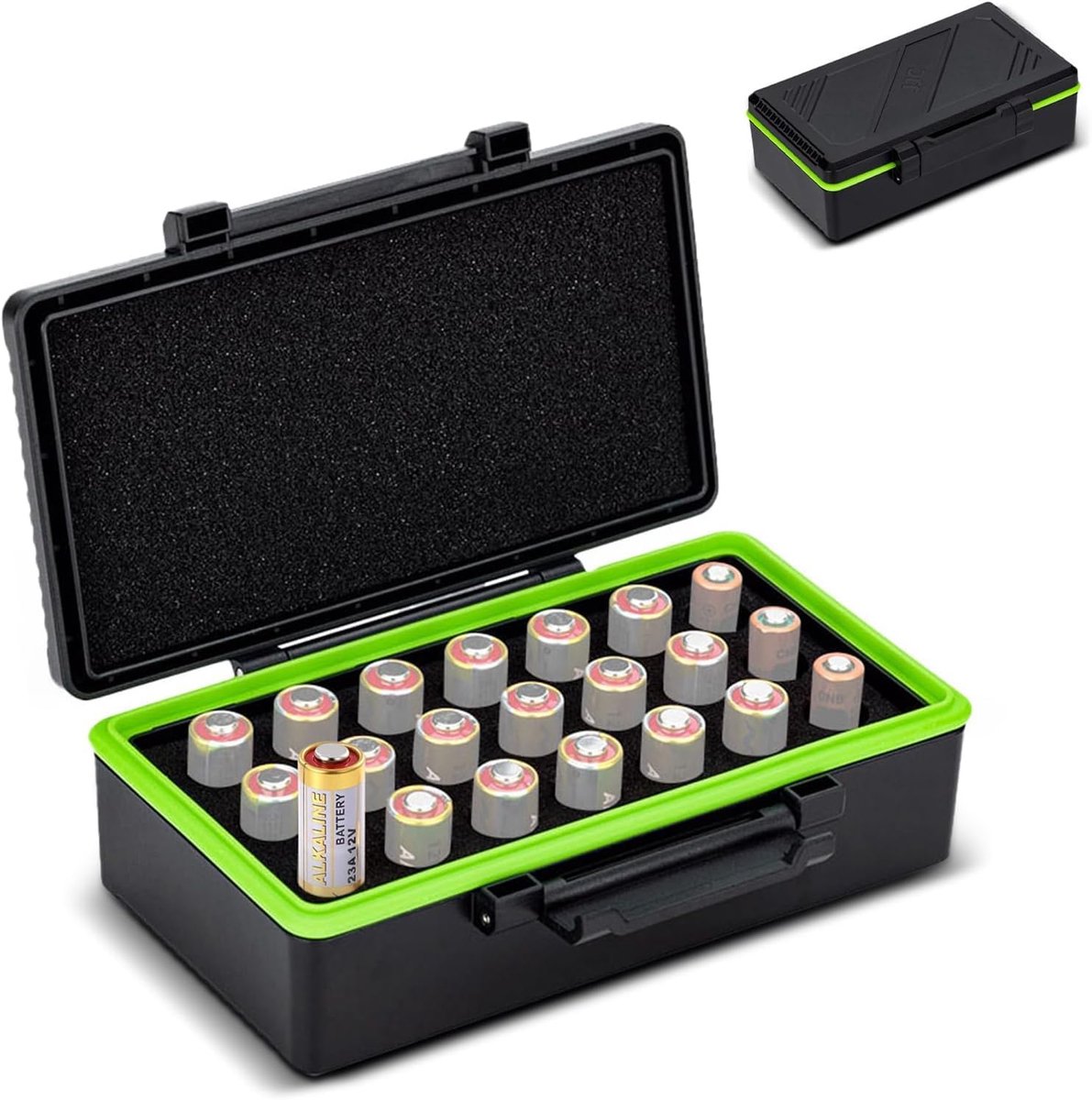 Batterij Case - Opbergdoosje Houder - Batterijen Beschermen - Harde Constructie - 13x8x4 cm - Zwart