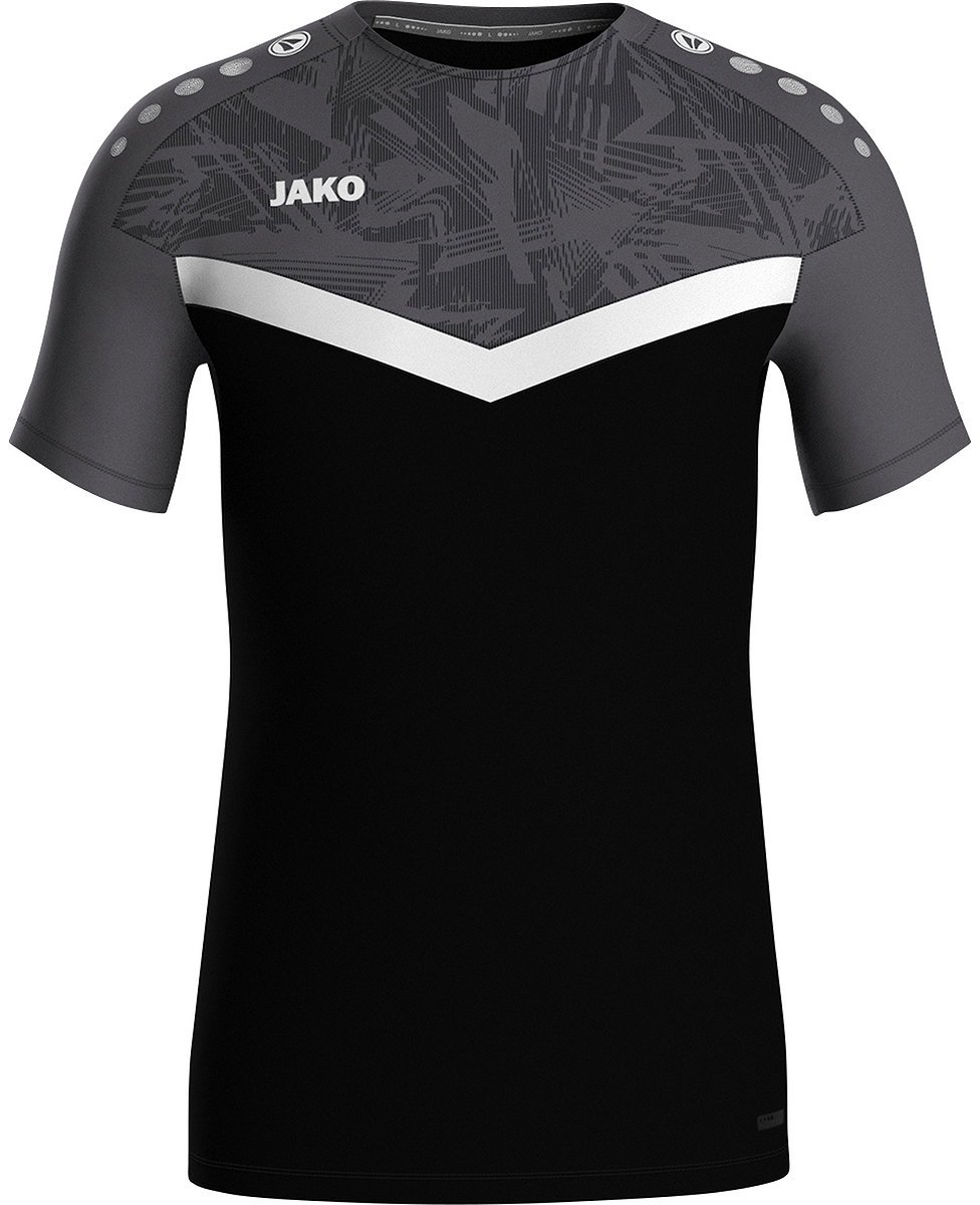 Jako Iconic T-Shirt Kinderen - Zwart / Antraciet | Maat: 164