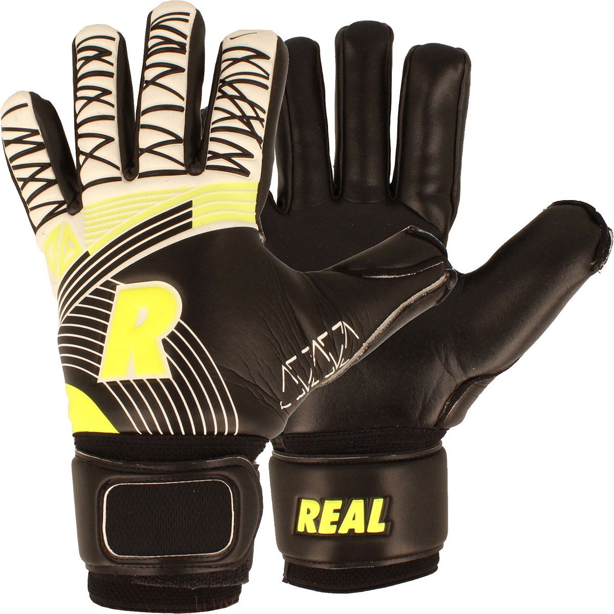 Real Support Keepershandschoenen Kinderen - Zwart / Fluogeel | Maat: 5