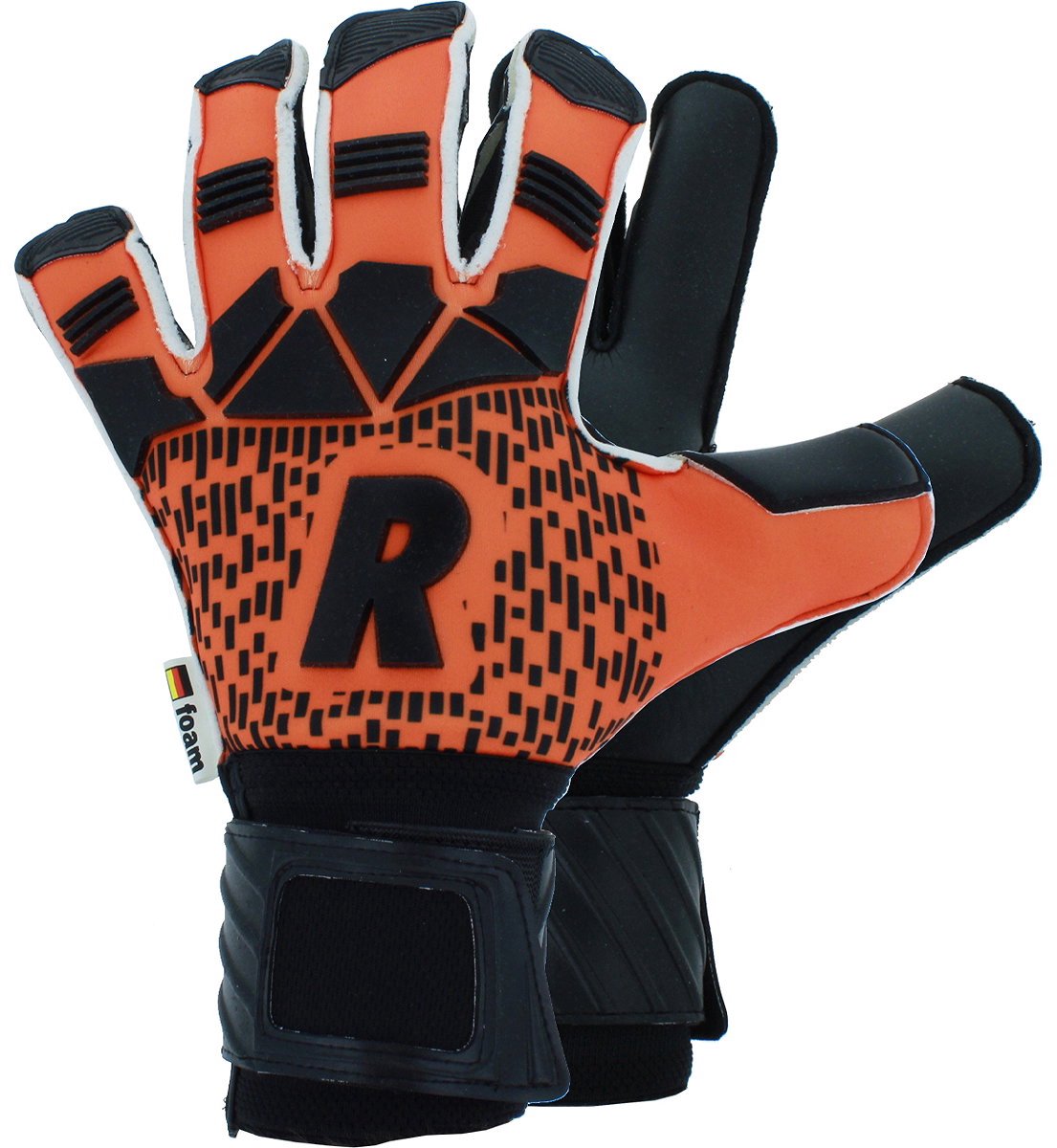 Real Mega Keepershandschoenen - Oranje / Zwart | Maat: 9