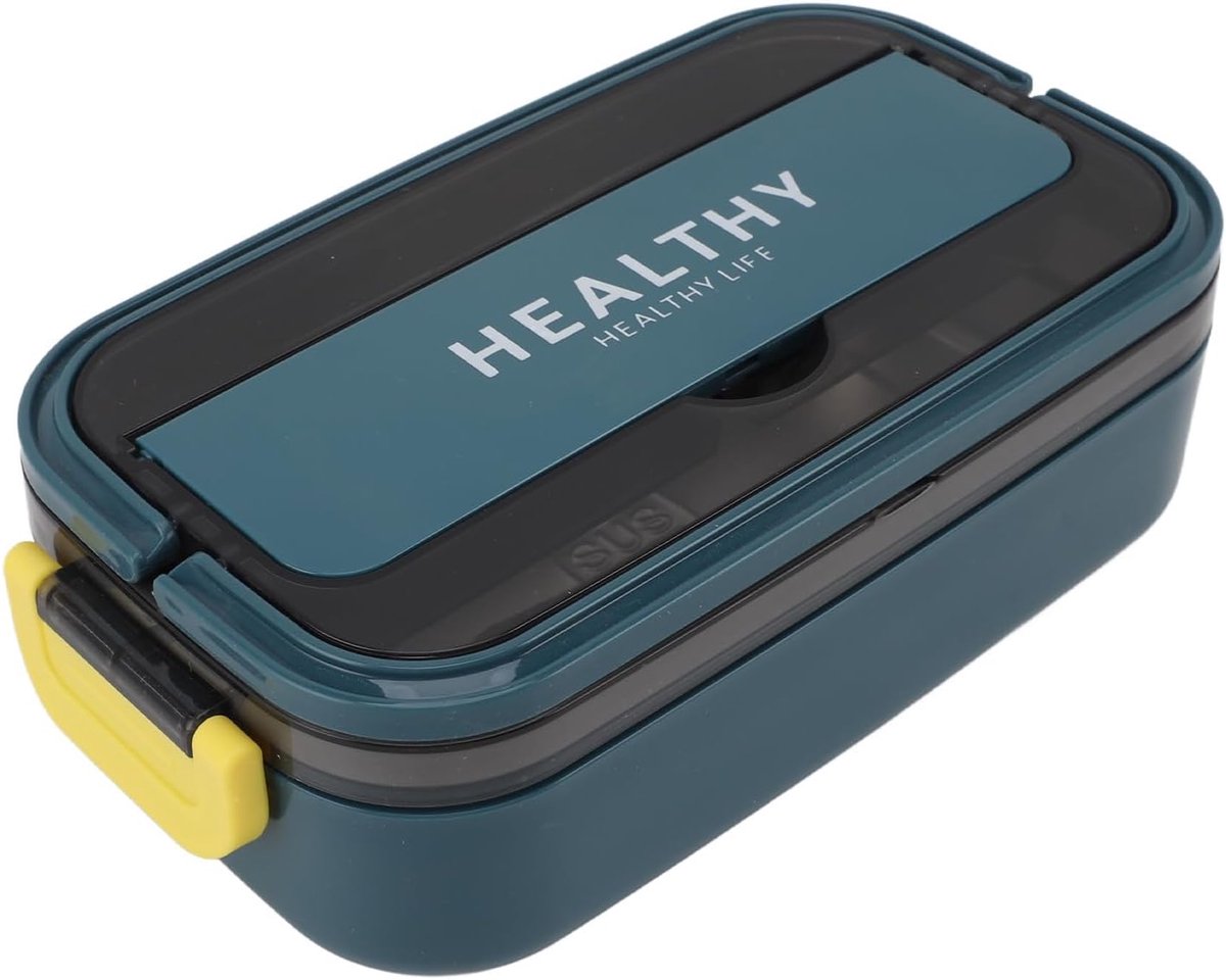 Lunchbox - Maaltijdcontainer - School en kantoor - Lekvrij 316 RVS - 700 ml - Blauwgroen