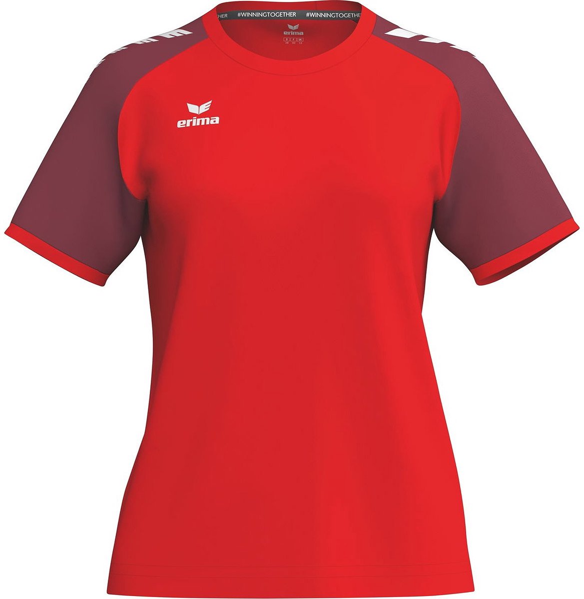 Erima Wings Shirt Korte Mouw Dames - Rood / Bordeaux | Maat: 40