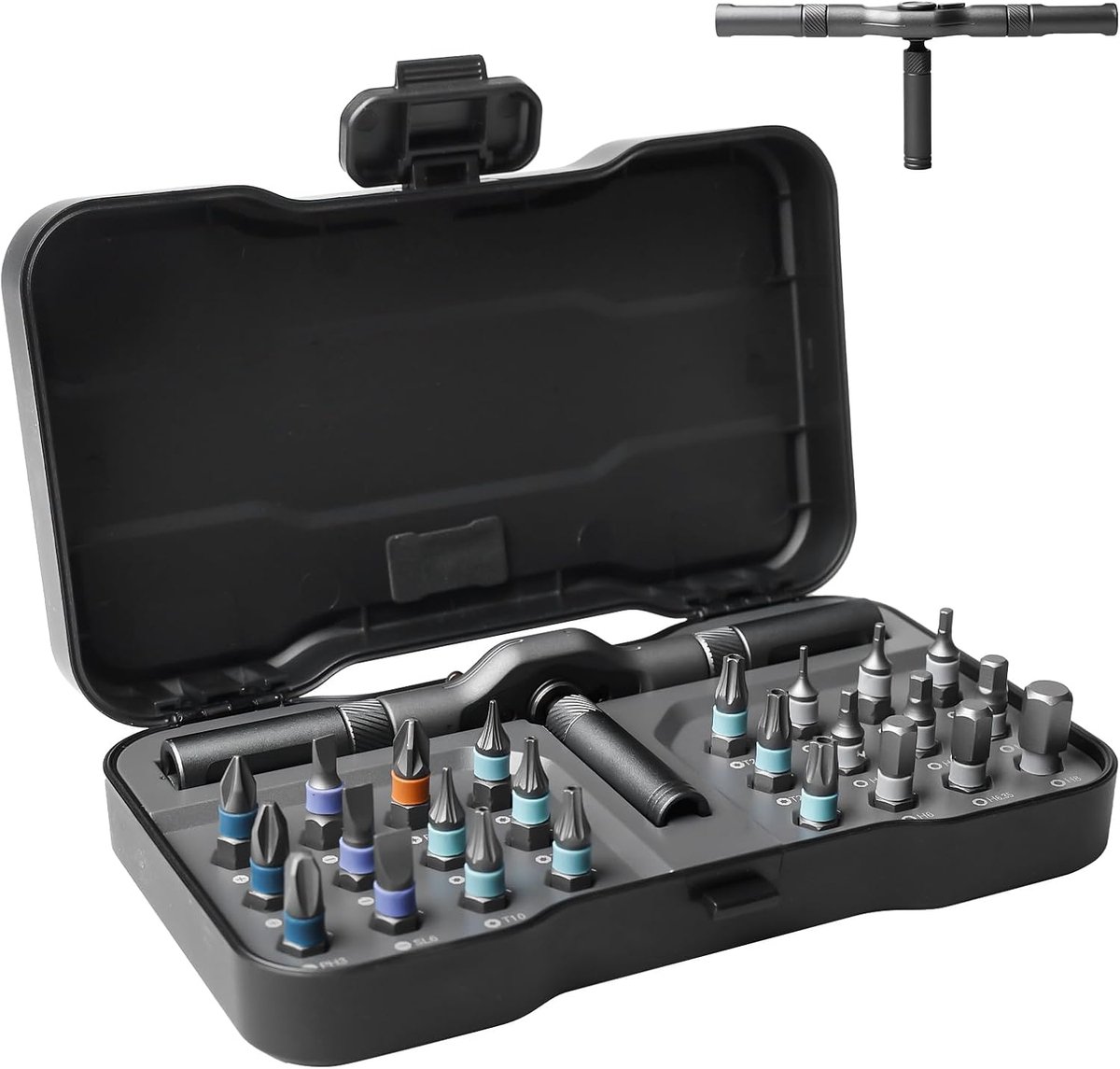 Magnetische Schroevendraaierset - Multi-bit Gereedschap - Doe-het-zelf Reparatie - 24-in-1 Ratel Functie - Compact Formaat - Zwart