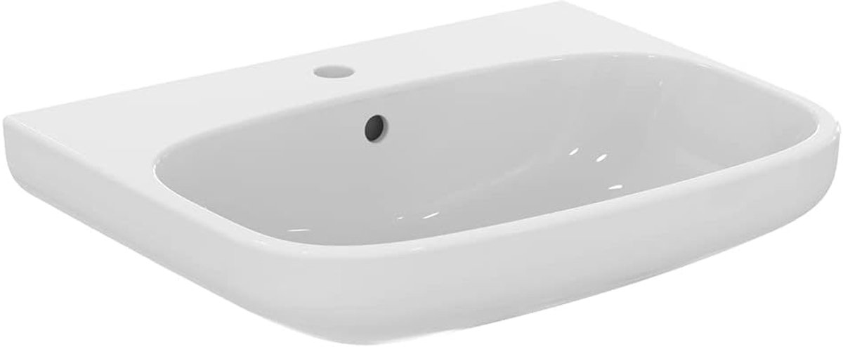 Wastafel Keramiek - Badkamer Wastafel - Dagelijks Gebruik - Moderne Vormgeving - 60 cm Breed - Wit
