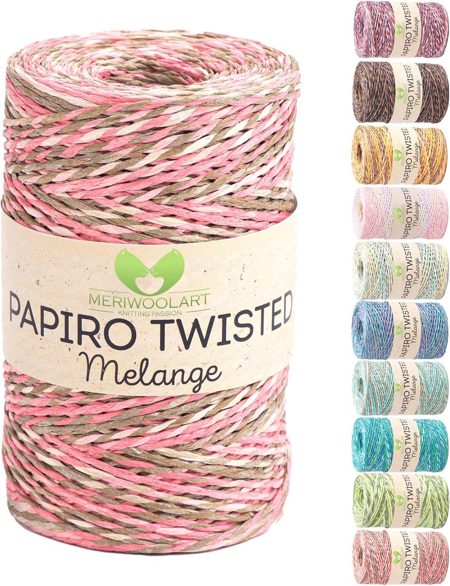 Papier Garen - Raffia Garen - Haken Breien - Natuurlijk Materiaal - 170 Meter - Gevarieerd