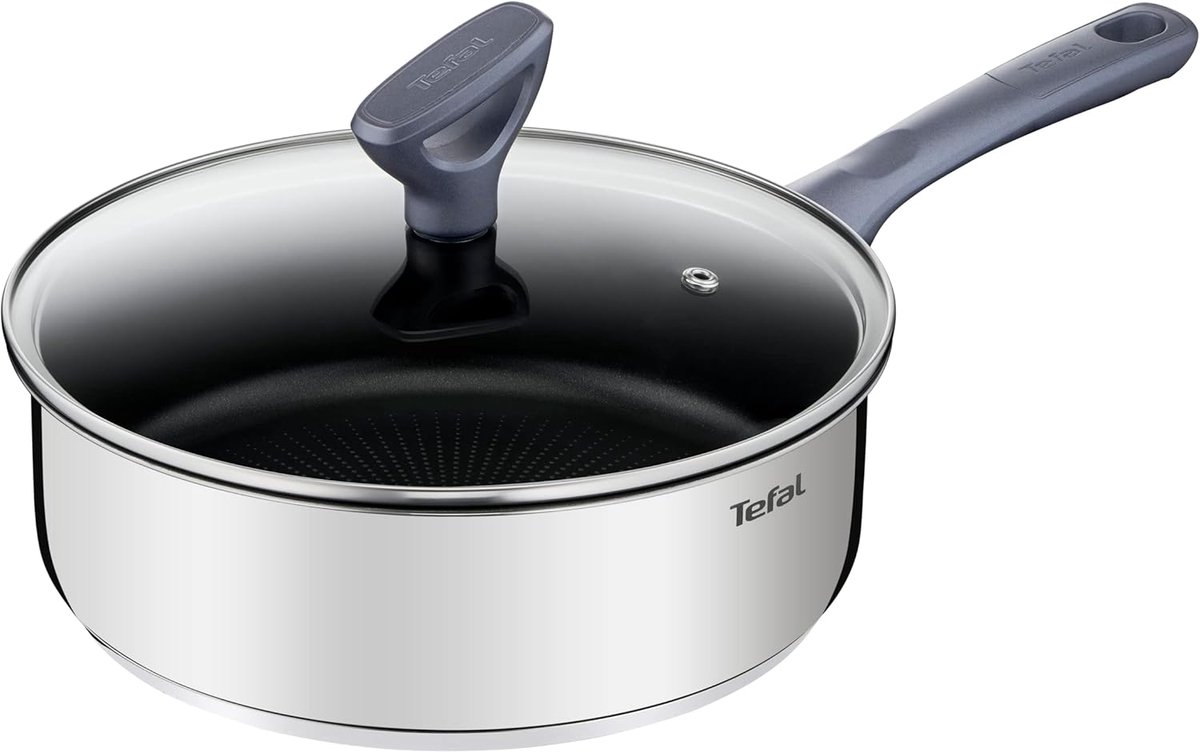 Koekenpan - Hapjespan - Dagelijks Koken - Titanium Coating - 24 CM - Grijs