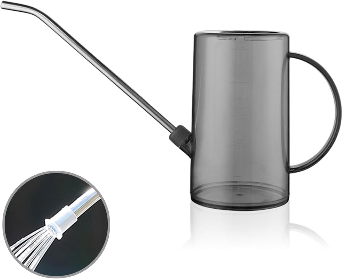 Watergieter Planten - Bloemen gieter - Binnen planten - Roestvrijstalen tuit - 1 liter - Grijs