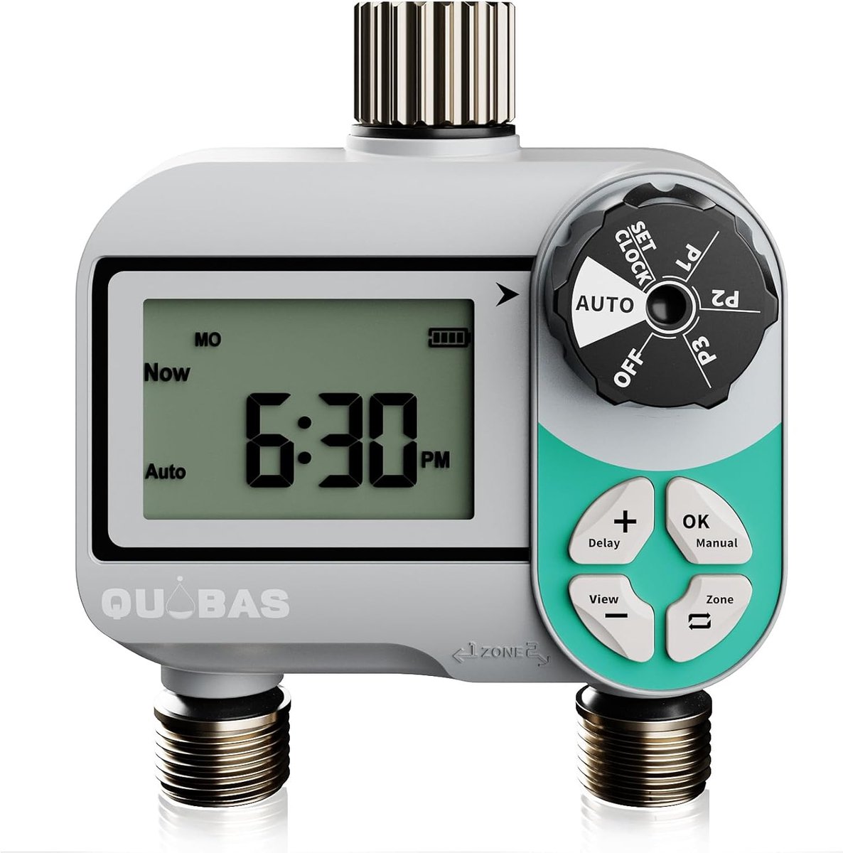 Sproeier Timer - Water Timer - Automatisch Bewateren - Twee Onafhankelijke Zones - 32 Inch Scherm - Grijs
