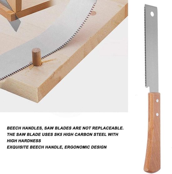 Kleine Handzaag - Houtzaag Timmerzaag - Houtbewerking Tuinwerk - SK5 Koolstofstaal - 30 cm - Houtkleur — afbeelding 5