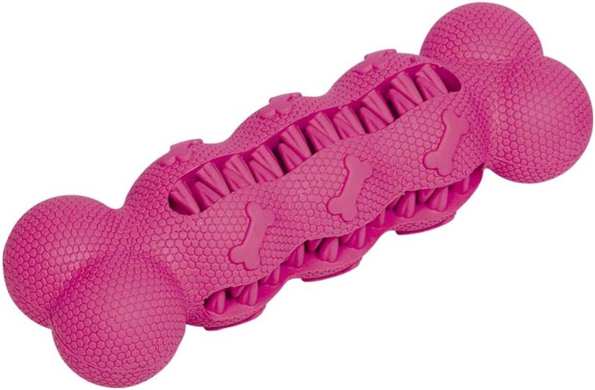 Massief rubber bot - Hondenspeelgoed kauwen - Tandverzorging spel - Drijvend en vulbaar - 17 cm lengte - Roze