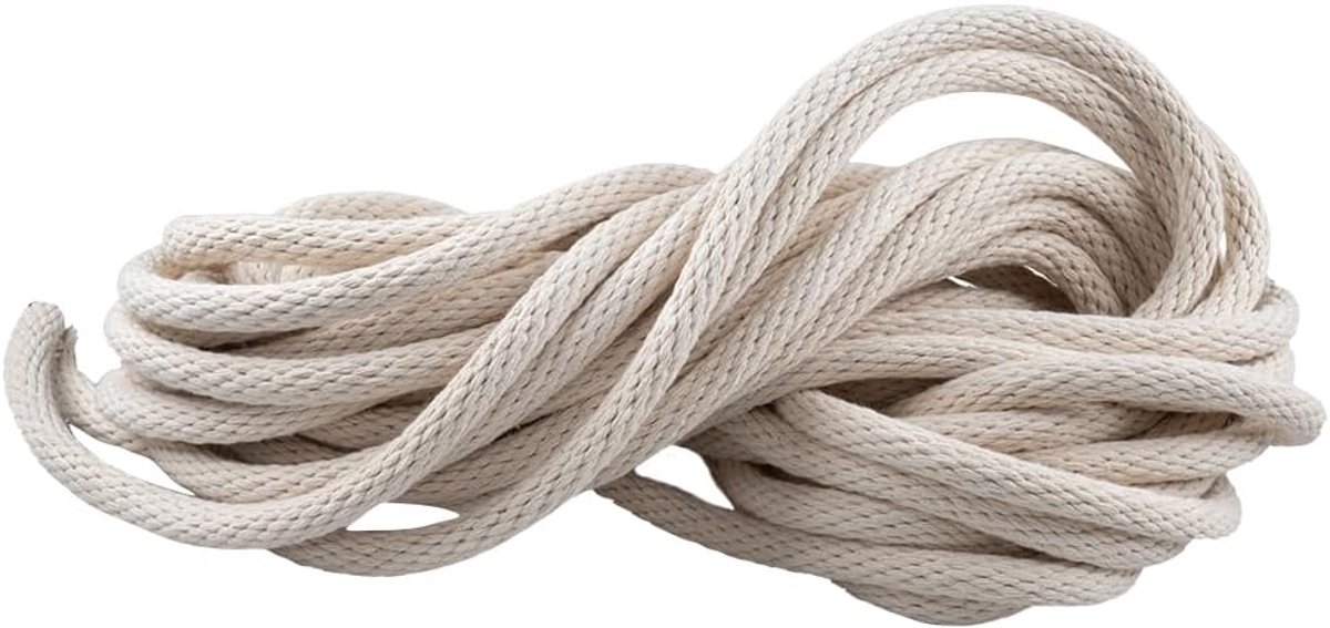 Katoenen Touw - Stevig Gevlochten - Macrame Projecten - Hoge Treksterkte - Diverse Lengtes - Natuurlijk