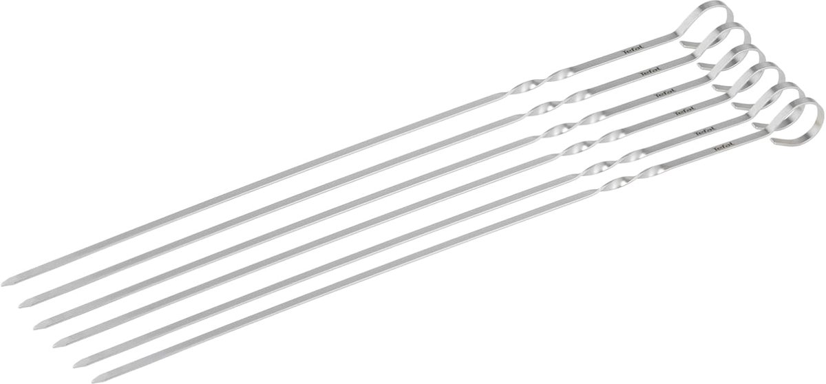 Grill Spiezen - Barbecue Prikkers - Vlees Groenten Grillen - Plat Ontwerp - 40 cm Lang - Zilver