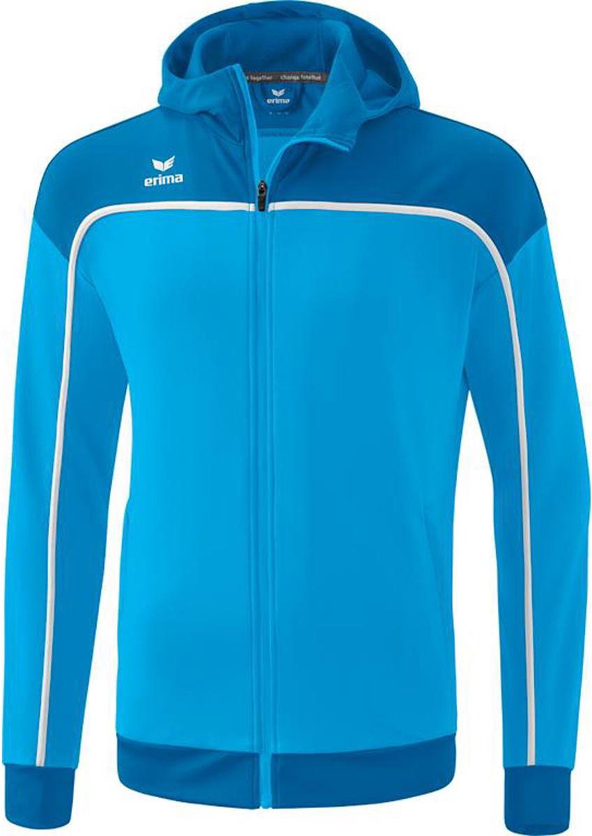 Erima Change Trainingsjack Met Capuchon Kinderen - Curaçao / Wit | Maat: 152