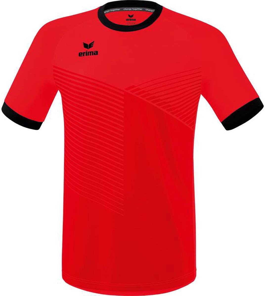 Erima Mantua Shirt Korte Mouw Heren - Rood / Zwart | Maat: 3XL