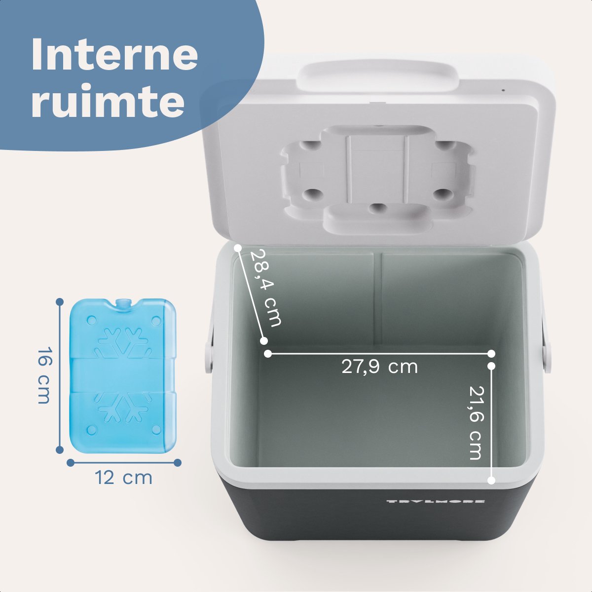TRVLMORE Koelbox 14L - Frigobox - Inclusief Koelelement - Koelbox Klein - Antraciet – foto 8