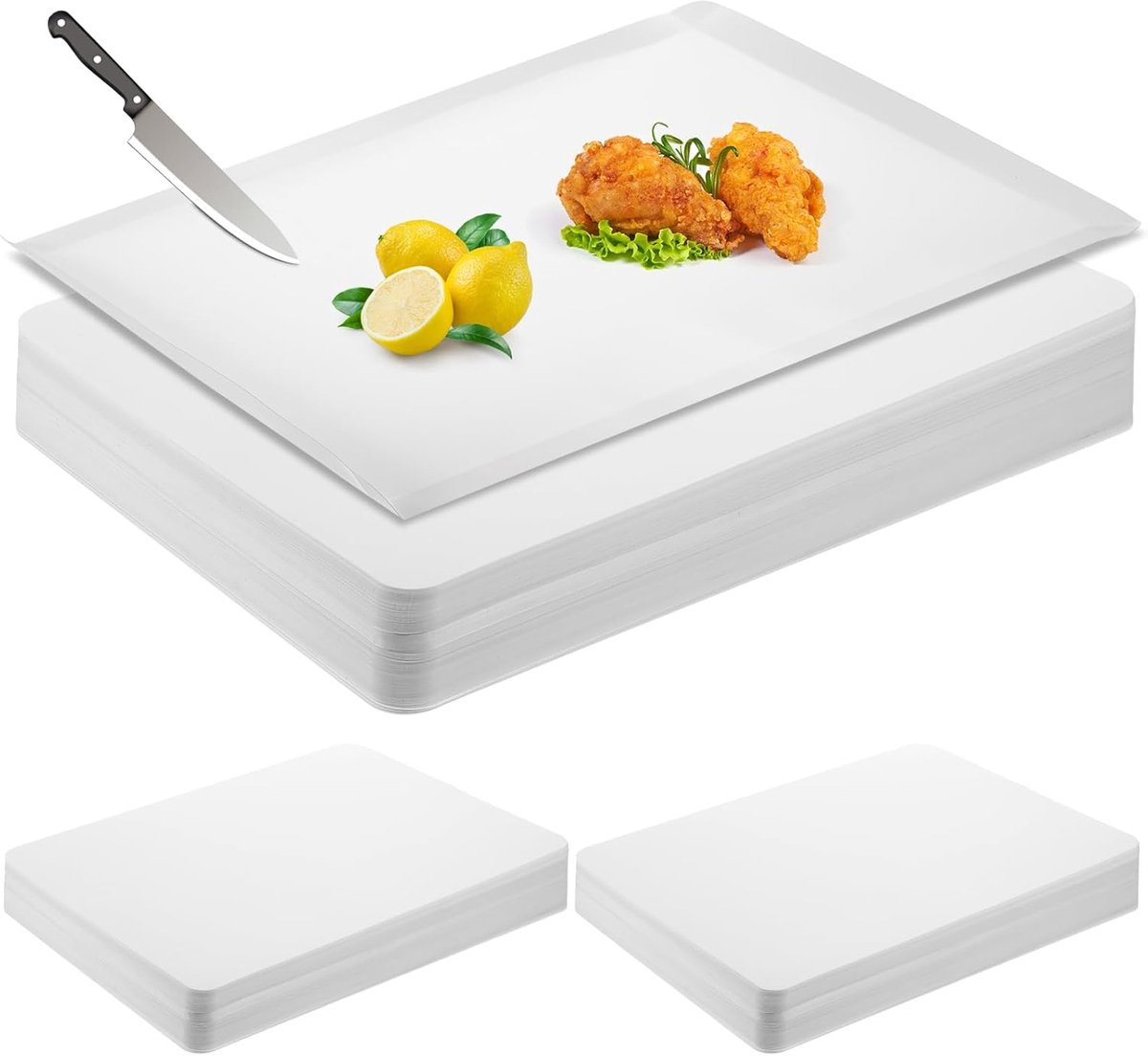 Wegwerp Snijmatten - Flexibele Snijplanken - Hygiënisch Koken - 120 Stuks - 37.5 x 30.5cm - Wit