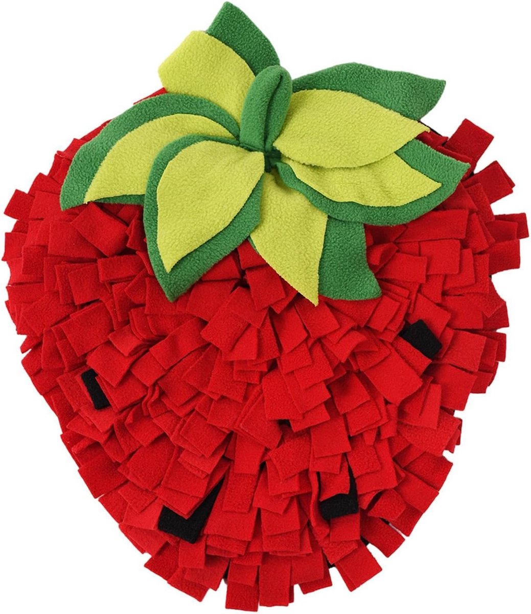 Snuffelmat Hond - Voedingsmat Trainingsmat - Langzaam Eten Spelen - Aardbeienontwerp Interactief - 45x35 cm - Meerkleurig