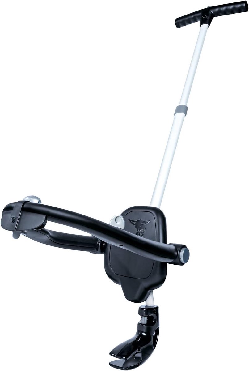 Duwstang - Stuurstok Loopauto - Kind Begeleiden - 4-voudig Verstelbaar - 90.5 cm Hoog - Zwart
