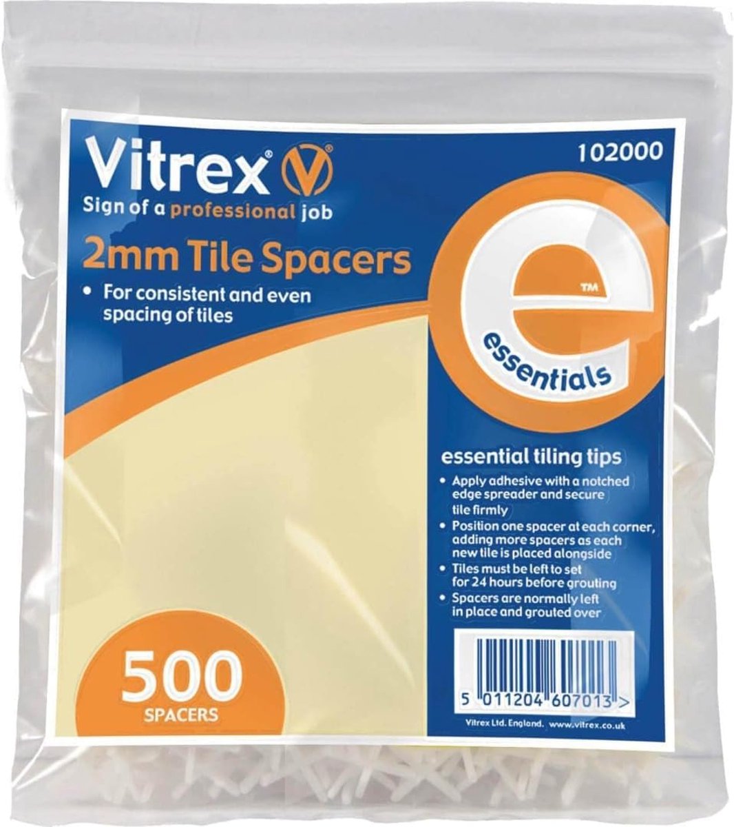 Tegel Spacers - Afstandhouders Tegels - Strakke Voegen - Nauwkeurige Afmeting - 2mm