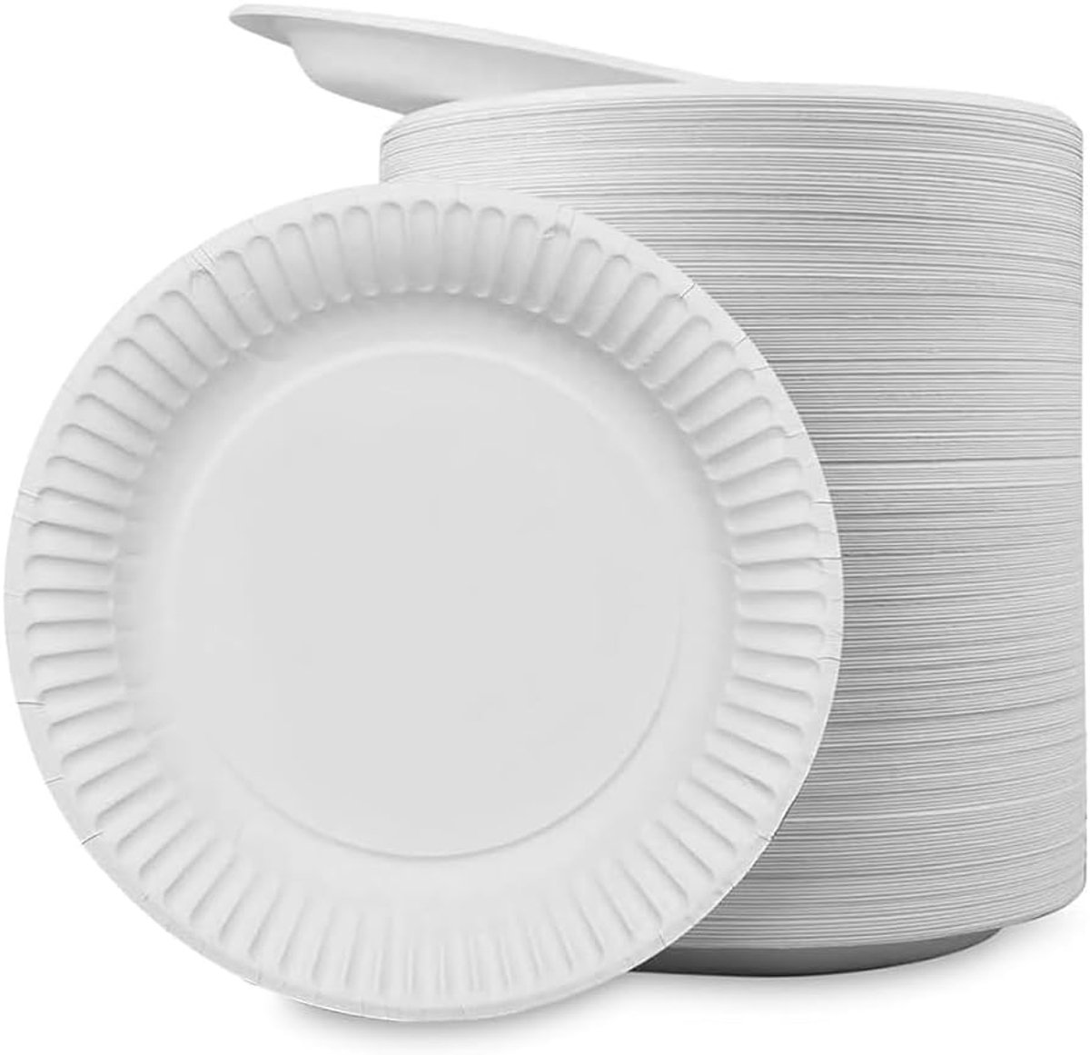 Papieren Borden - Wegwerp Borden - Feestjes Catering - BPA-vrij Stevig - 15cm Rond - Wit