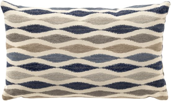 Dutch Decor TULA - Coussin 30x50 cm - Motif ondulé - Dark Denim - Multicolore