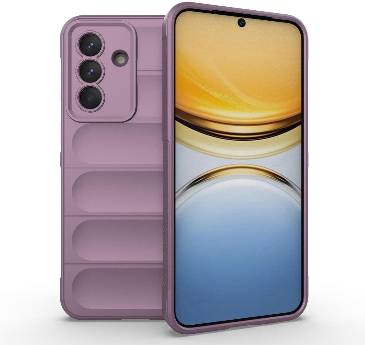 Mobigear Hoesje geschikt voor Samsung Galaxy A37 Telefoonhoesje Flexibel TPU | Mobigear Bumpy Backcover | Galaxy A37 Case | Back Cover - Paars