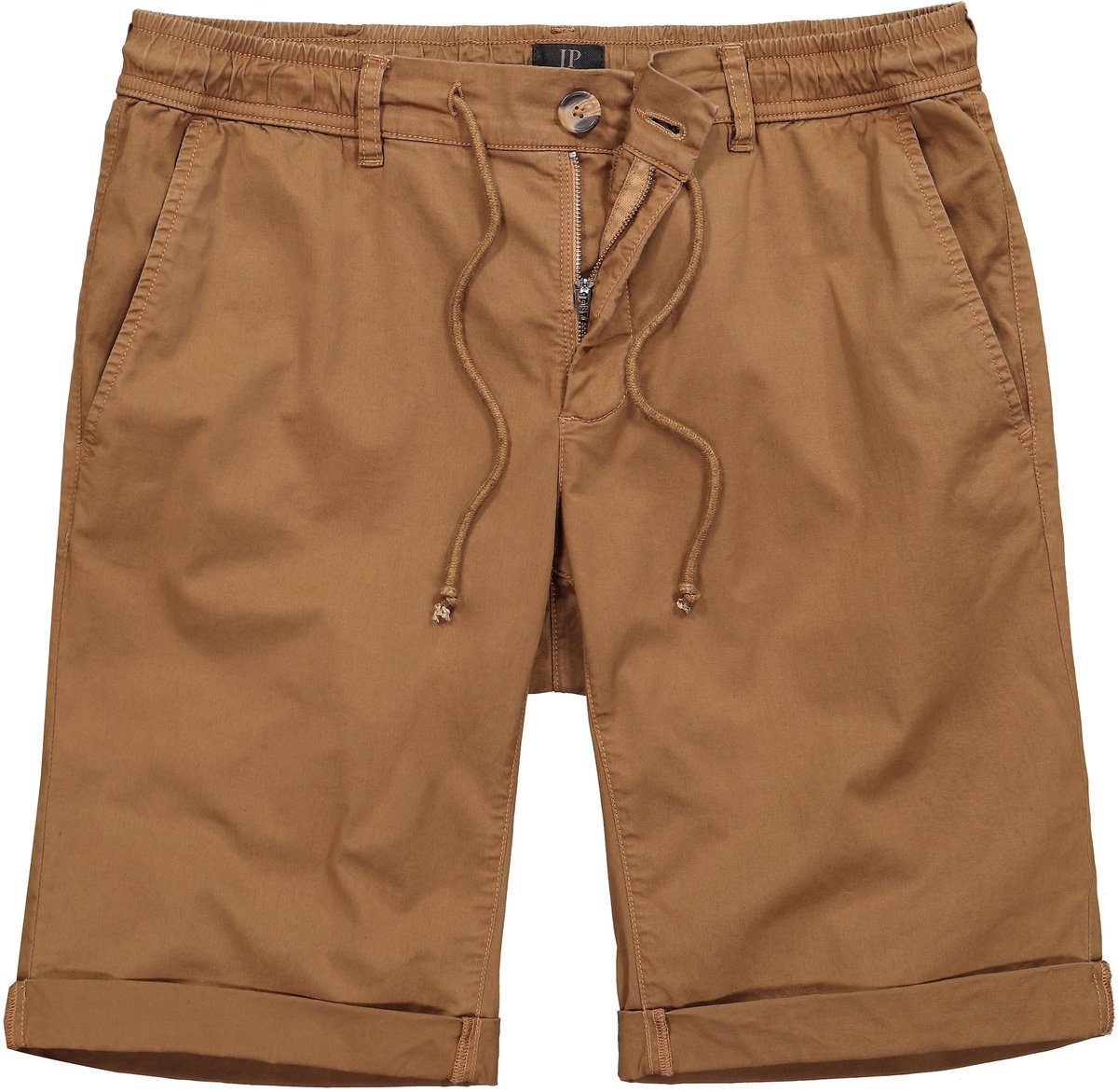 JP 1880 - Heren - Chinobermuda met een licht gewicht FLEXNAMIC® Regular Fit - Goudbruin - Maat 56