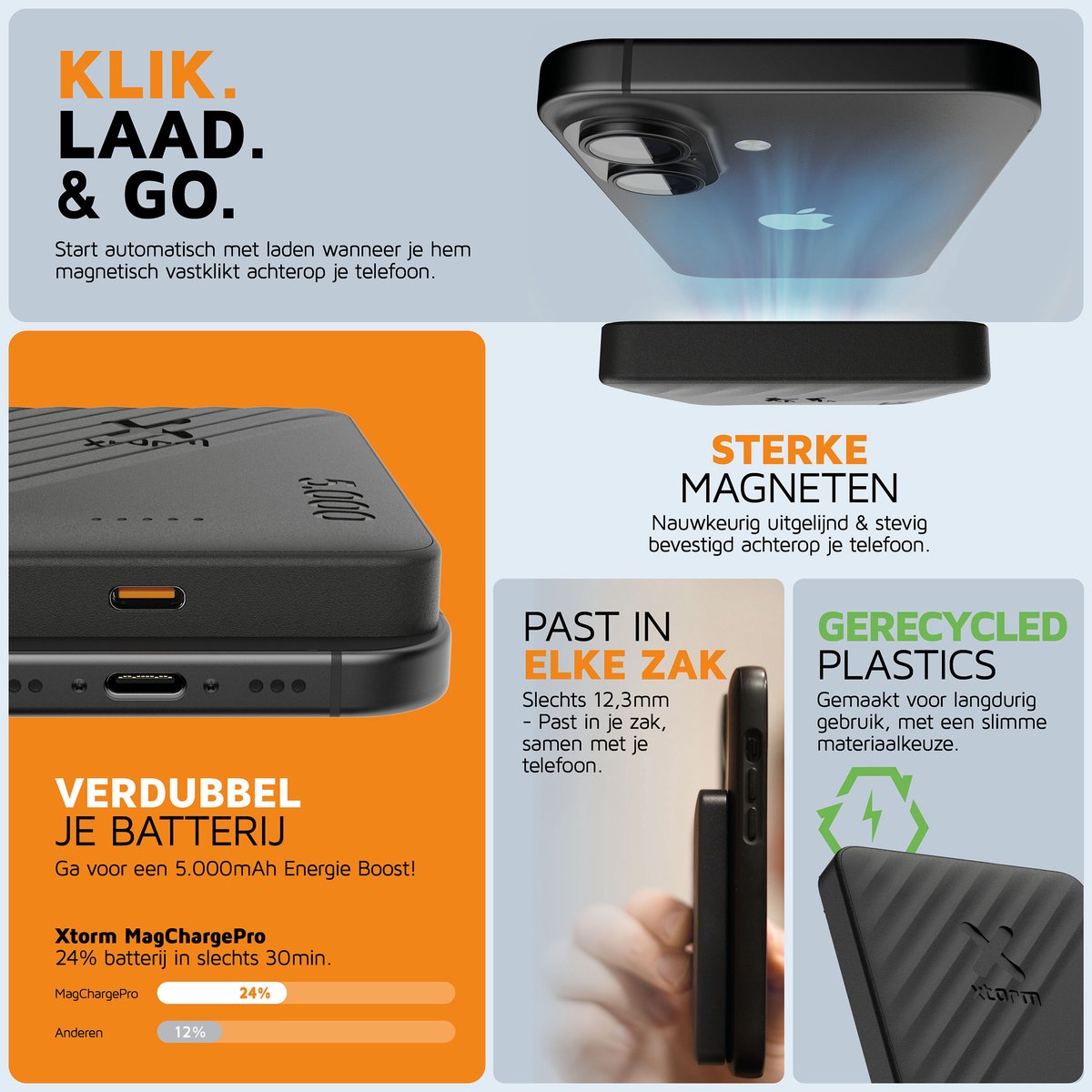 Xtorm Magsafe Powerbank 5000 mAh Draadloos Opladen - afbeelding 3