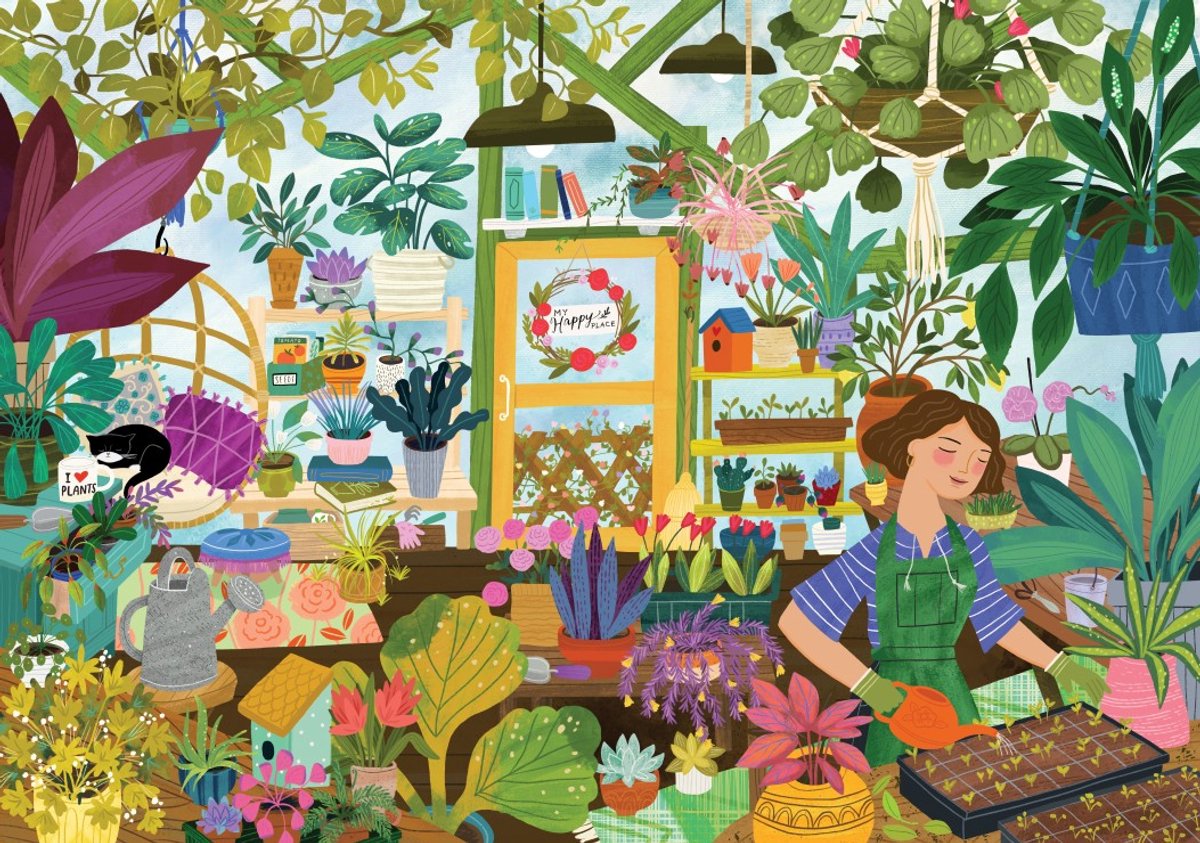 Pieces & Peace puzzel legpuzzel Mein Lieblingsplatz is in het Greenhouse - 2000 stukjes.