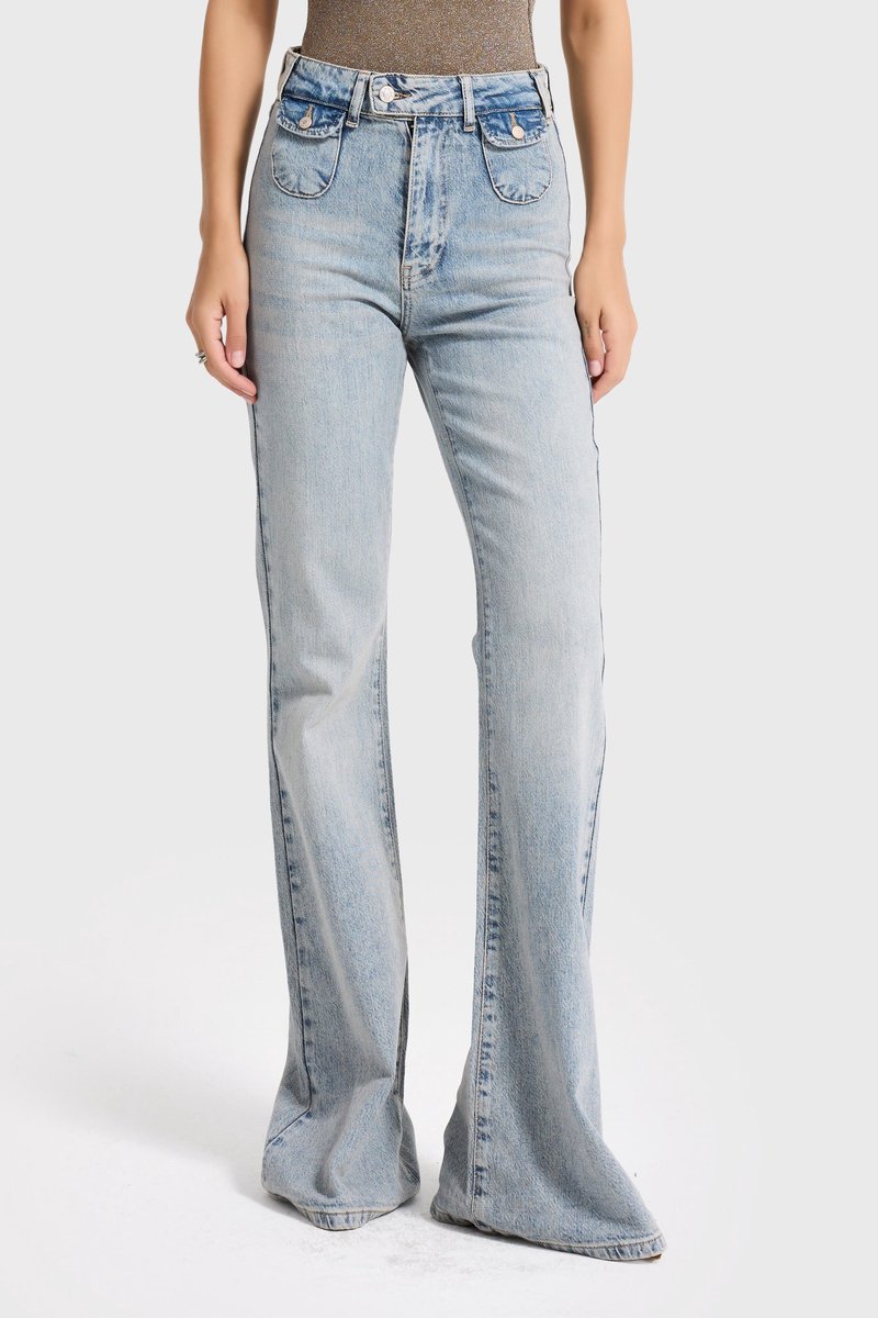 It's Basic - FLARE HIGH RISE JEANS - SKY
