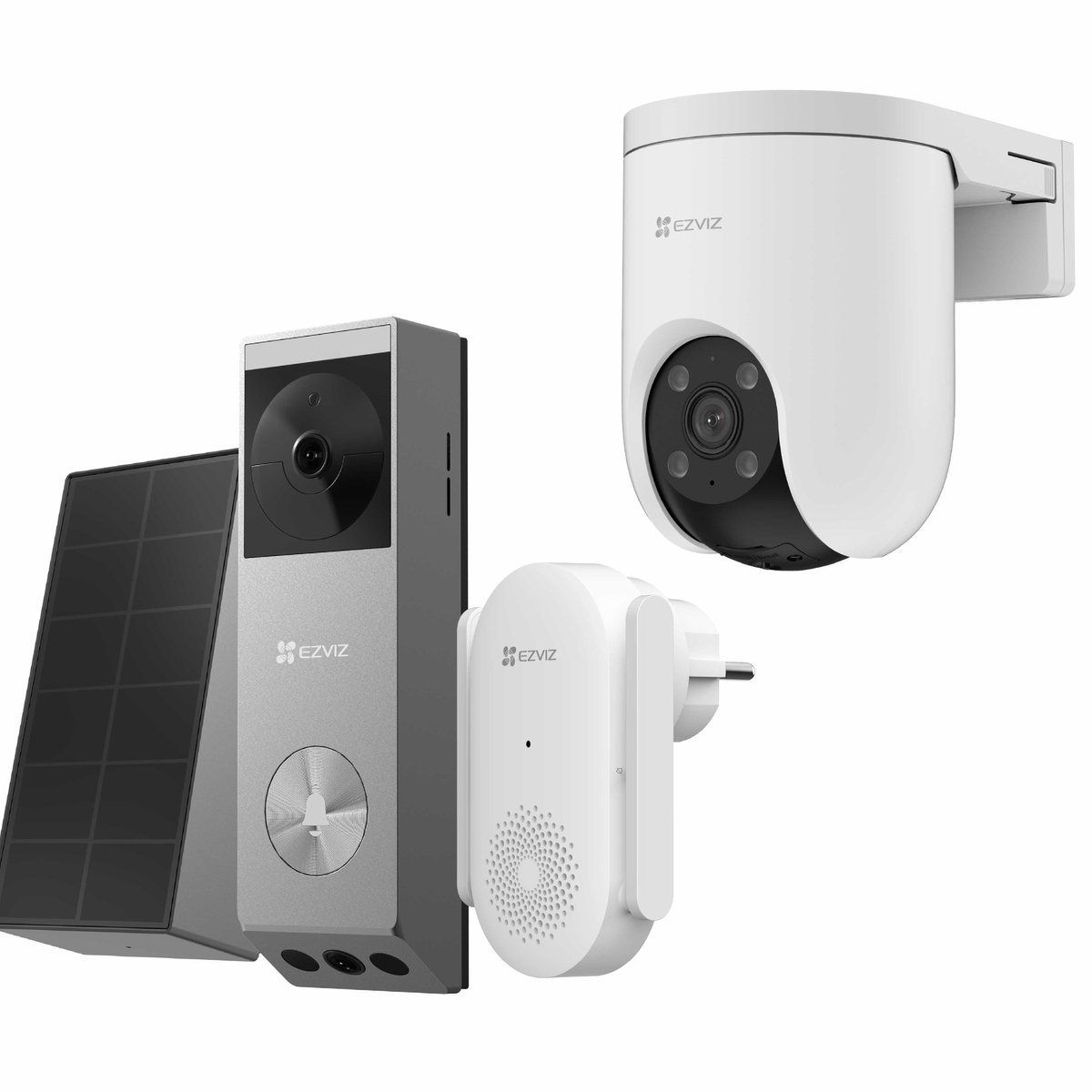 EZVIZ EP3X Slimme Deurbel Kit + H8C SE Buitencamera - 360° Pan & Tilt Beveiligingscamera - Pakketdetectie & AI-Tracking