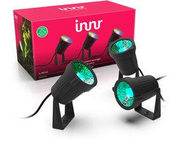 Innr Smart Tuinspot Set (3-pack), Zigbee, geschikt voor Philips Hue, White & Colour LED Buitenverlichting voor Tuin & Terras, IP65 spatwaterdicht
