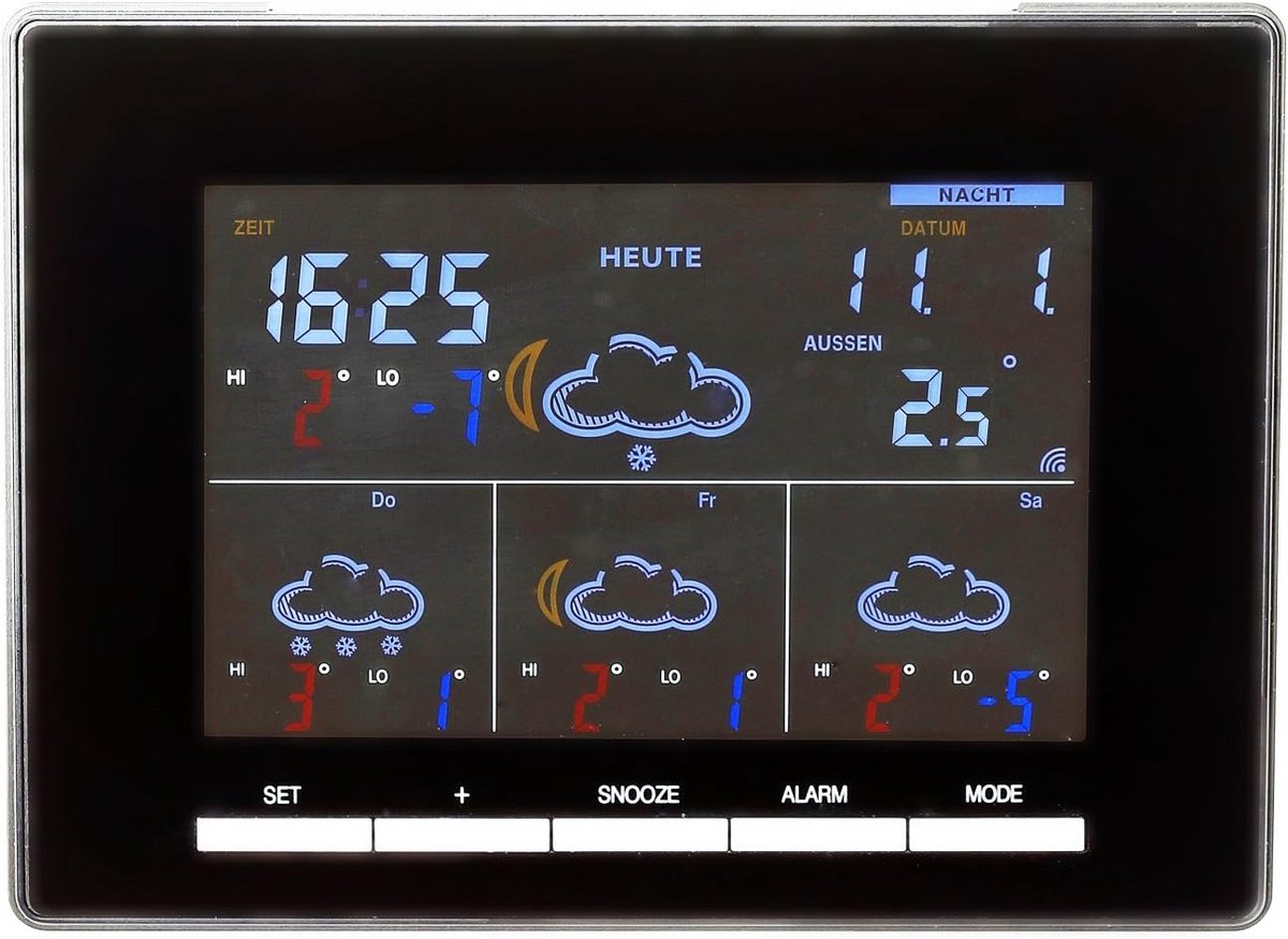 Draadloos Weerstation met 4-daagse Weersvoorspelling en Kleurendisplay